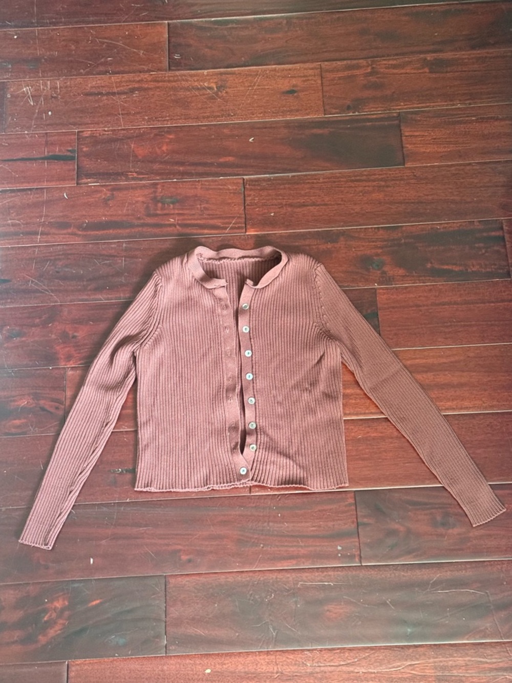 Ribbed Button-Up Crop Cardigan